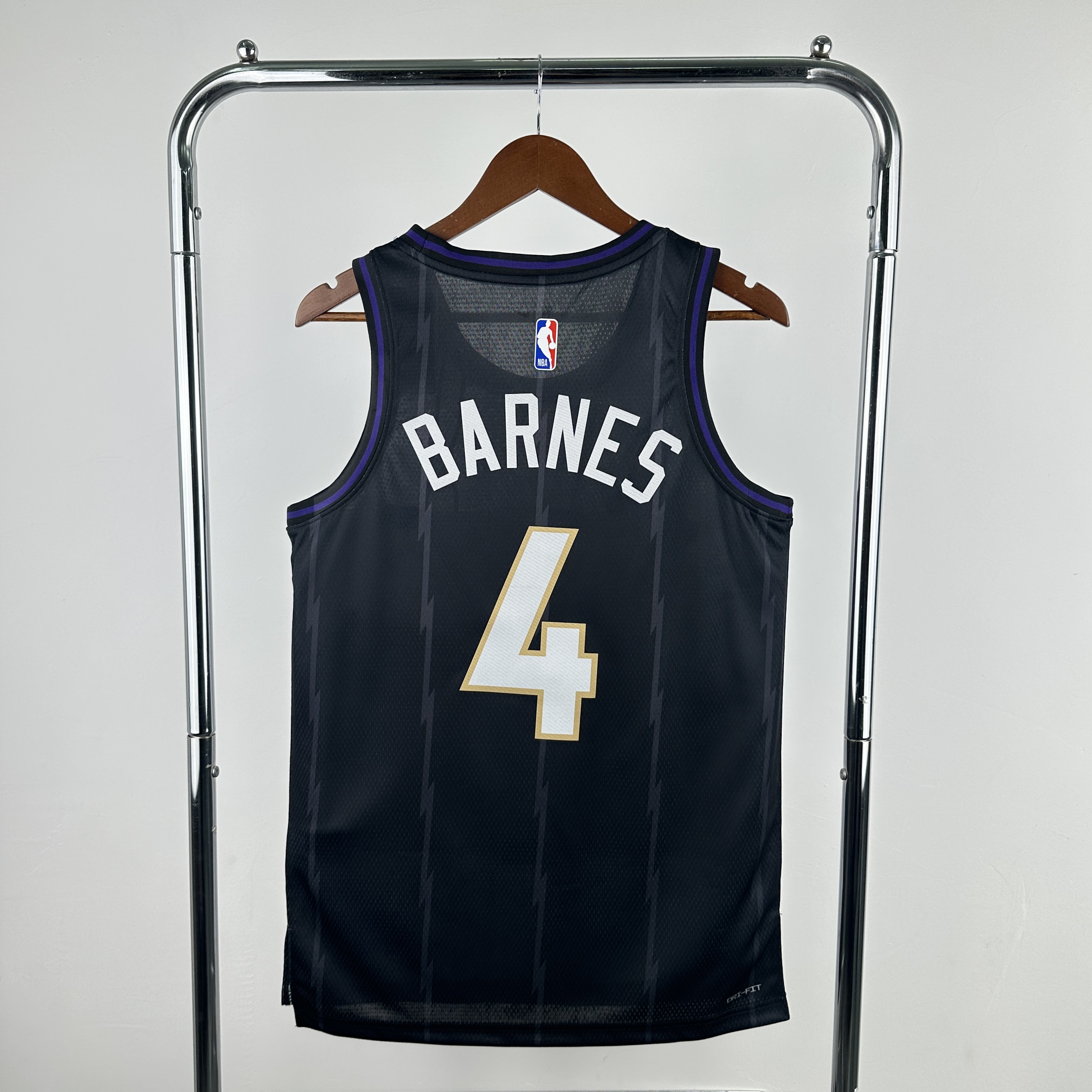 Men Toronto Raptors #4 Barnes Black City Edition Season Nike 2025 NBA Jersey
